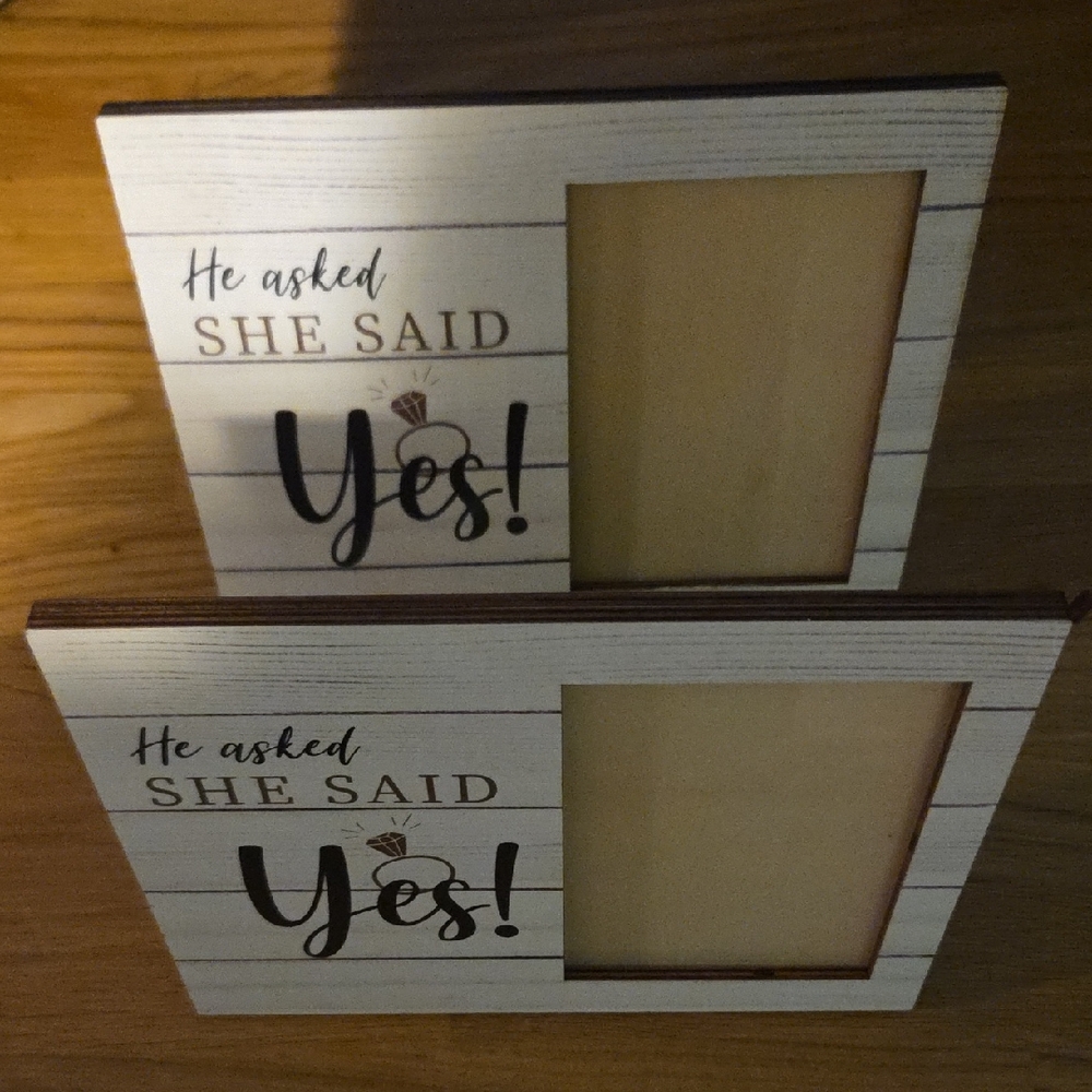 2 He Asked She Said Yes Picture Frames